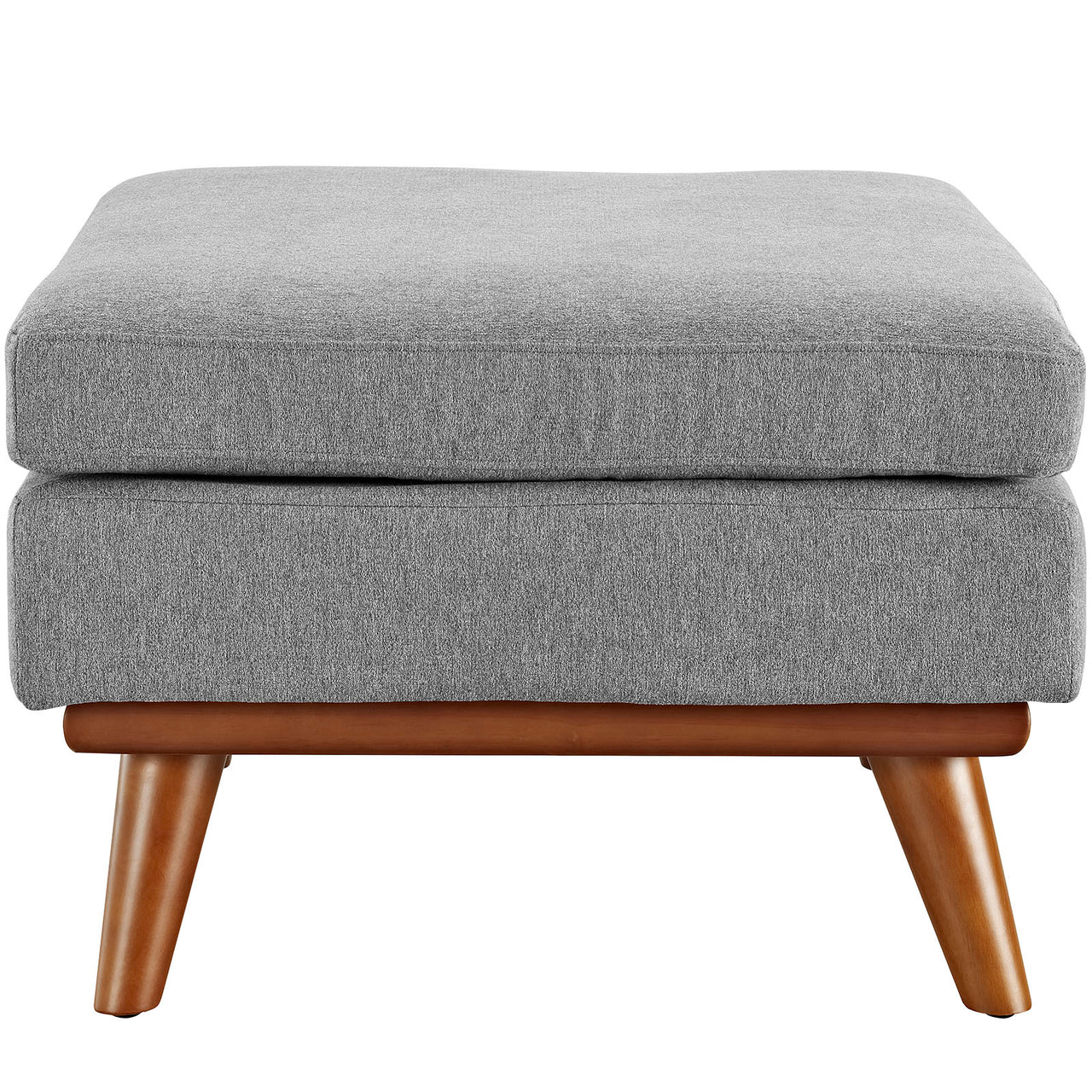 Rendezvous Textured Fabric Ottoman | Modular Sectional Component, Light Gray