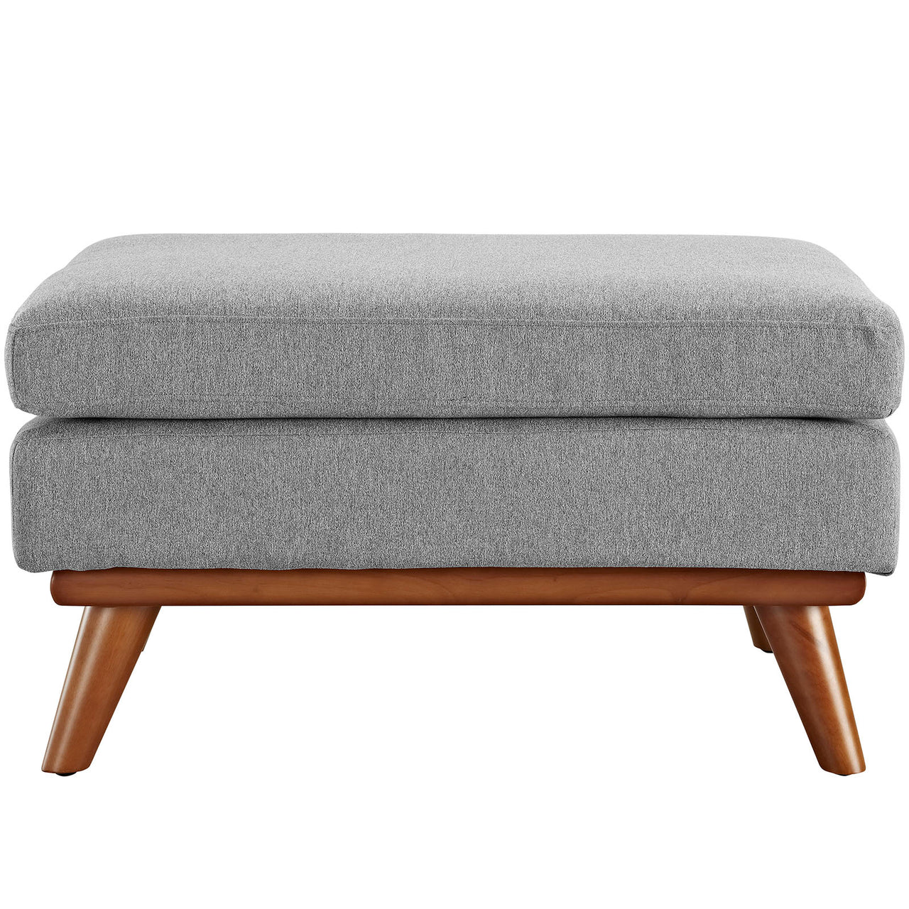 Rendezvous Textured Fabric Ottoman | Modular Sectional Component, Light Gray