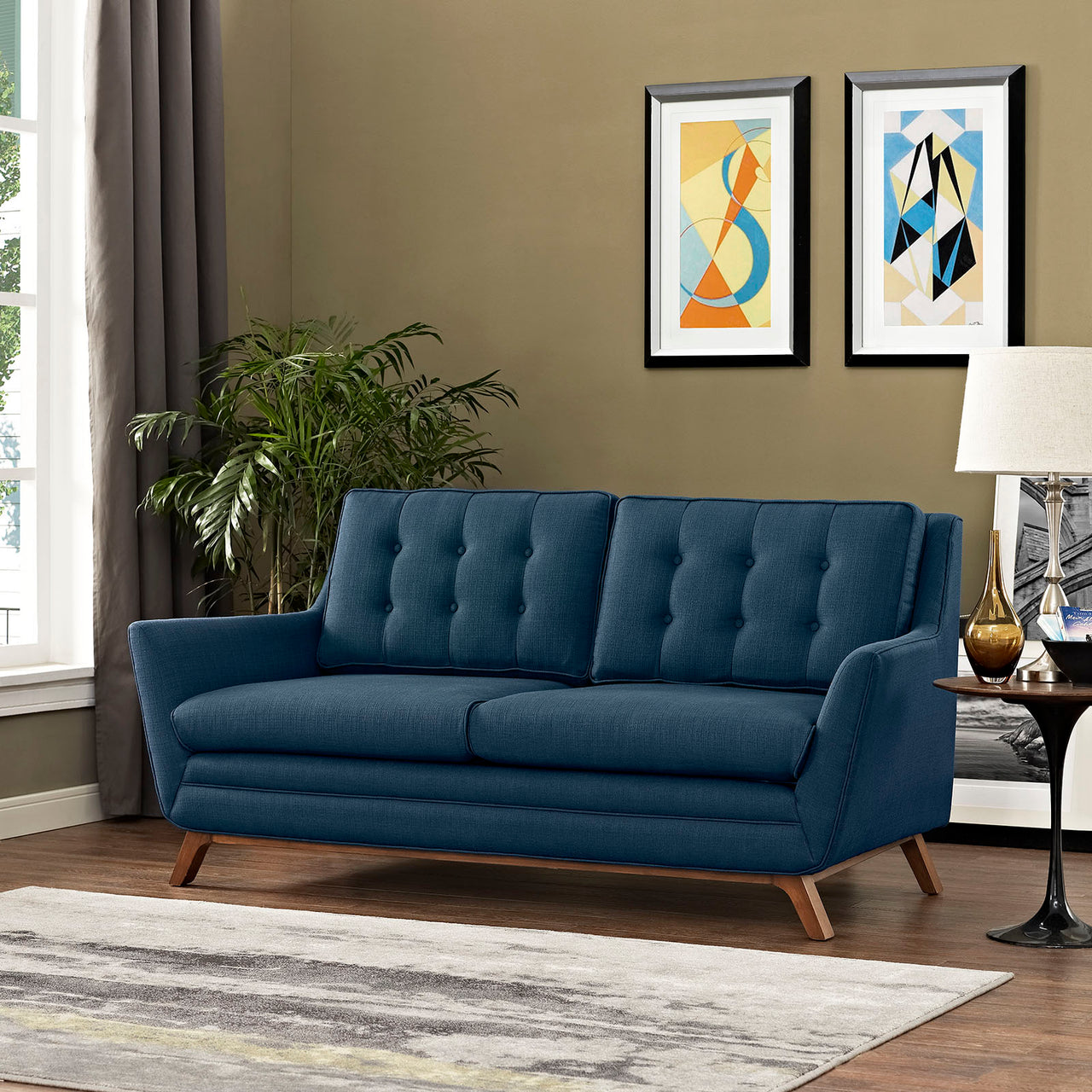 Captivate Fabric Loveseat, Azure
