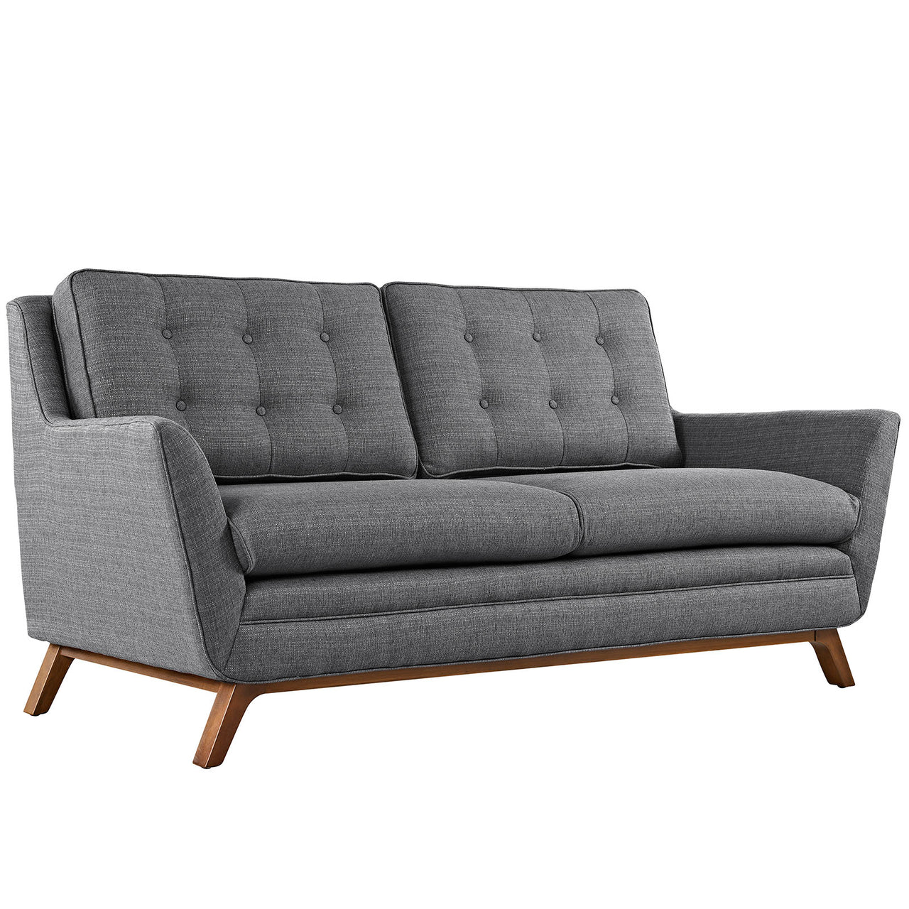 Beguile Upholstered Fabric Loveseat, Gray