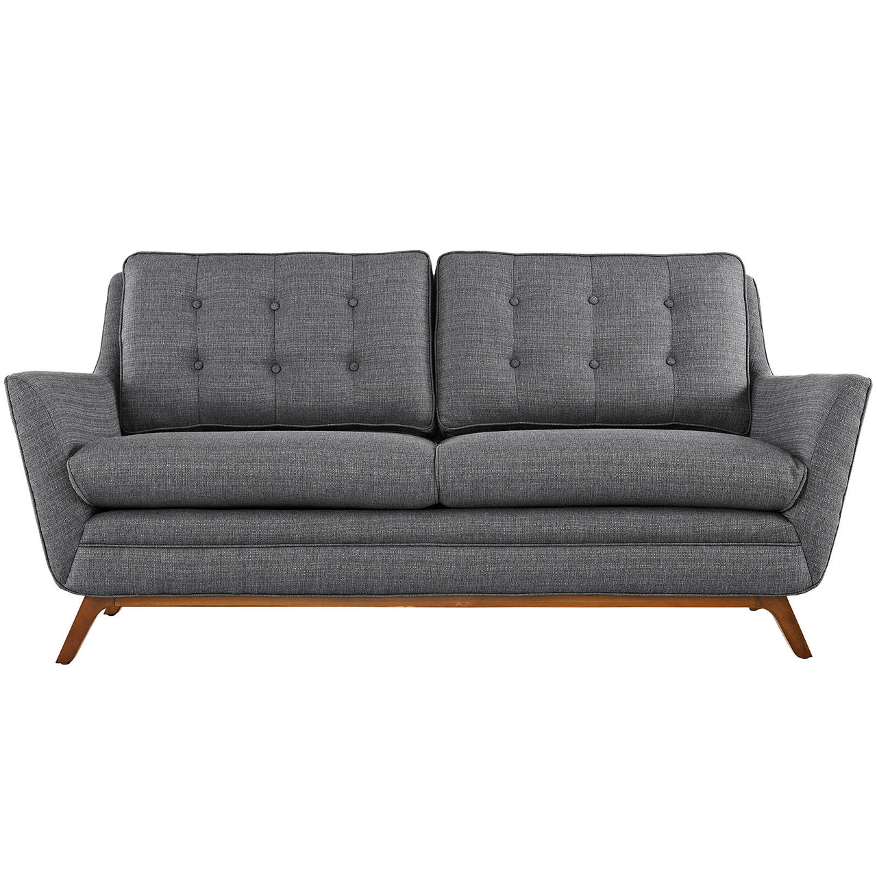 Beguile Upholstered Fabric Loveseat, Gray