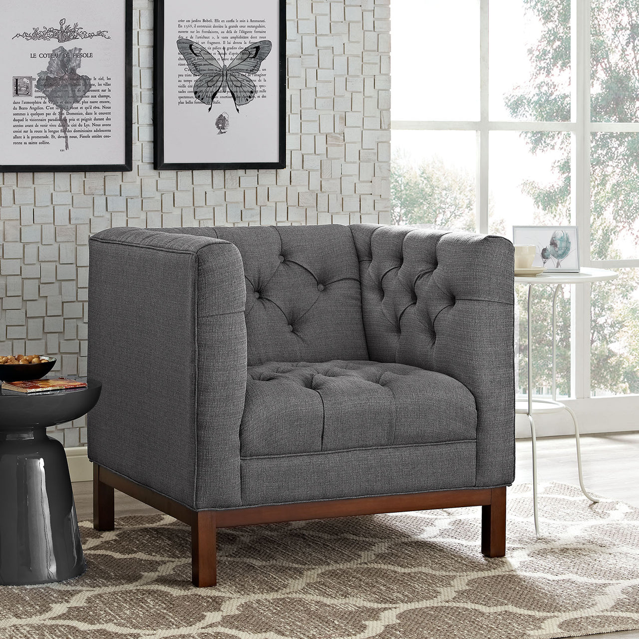 Poise Fabric Armchair, Gray