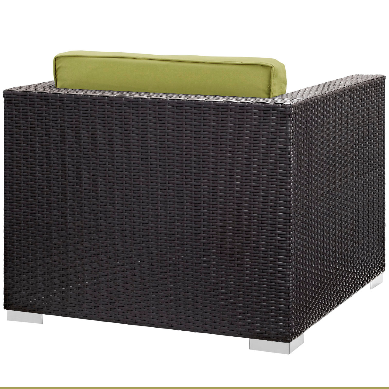 Conversation 5-Piece Alfresco Sectional Set, Espresso & Peridot