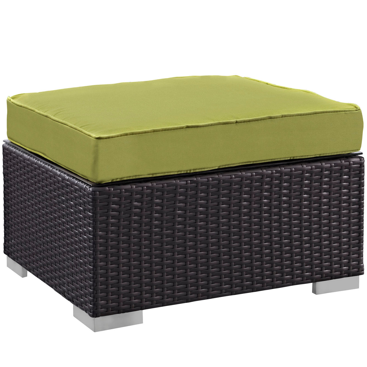 Conversation 5-Piece Alfresco Sectional Set, Espresso & Peridot