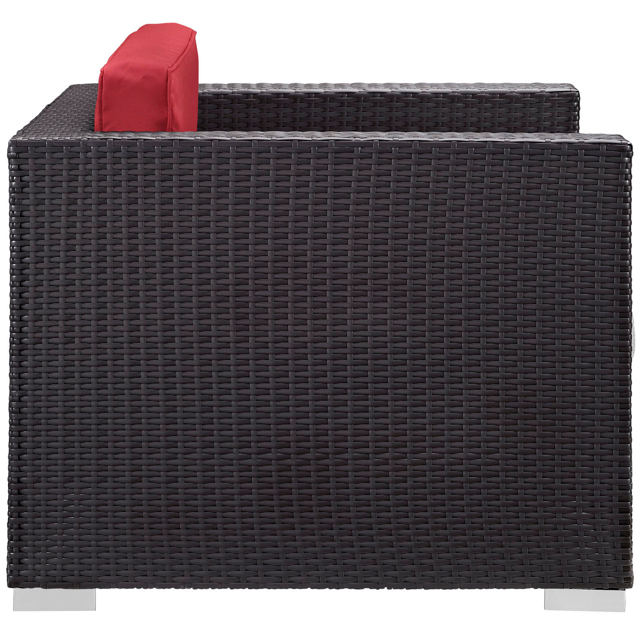 Conversation 5-Piece Alfresco Sectional Set, Espresso & Red