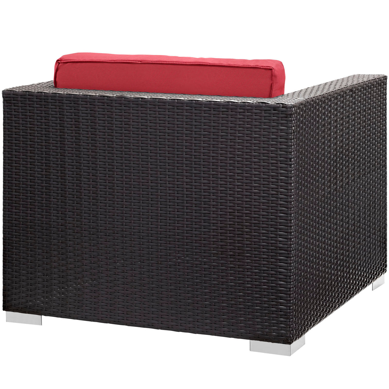 Conversation 5-Piece Alfresco Sectional Set, Espresso & Red