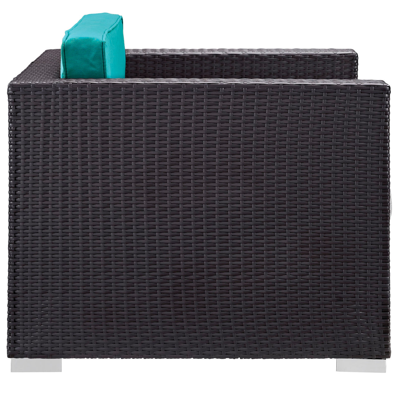 Conversation 5-Piece Alfresco Sectional Set, Espresso & Turquoise