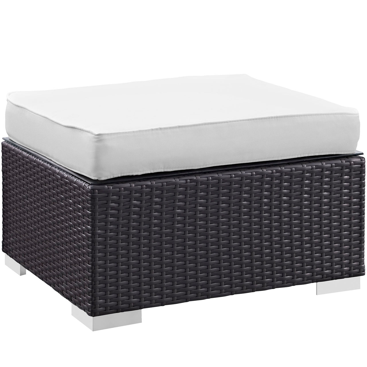 Conversation 5-Piece Alfresco Sectional Set, Espresso & White