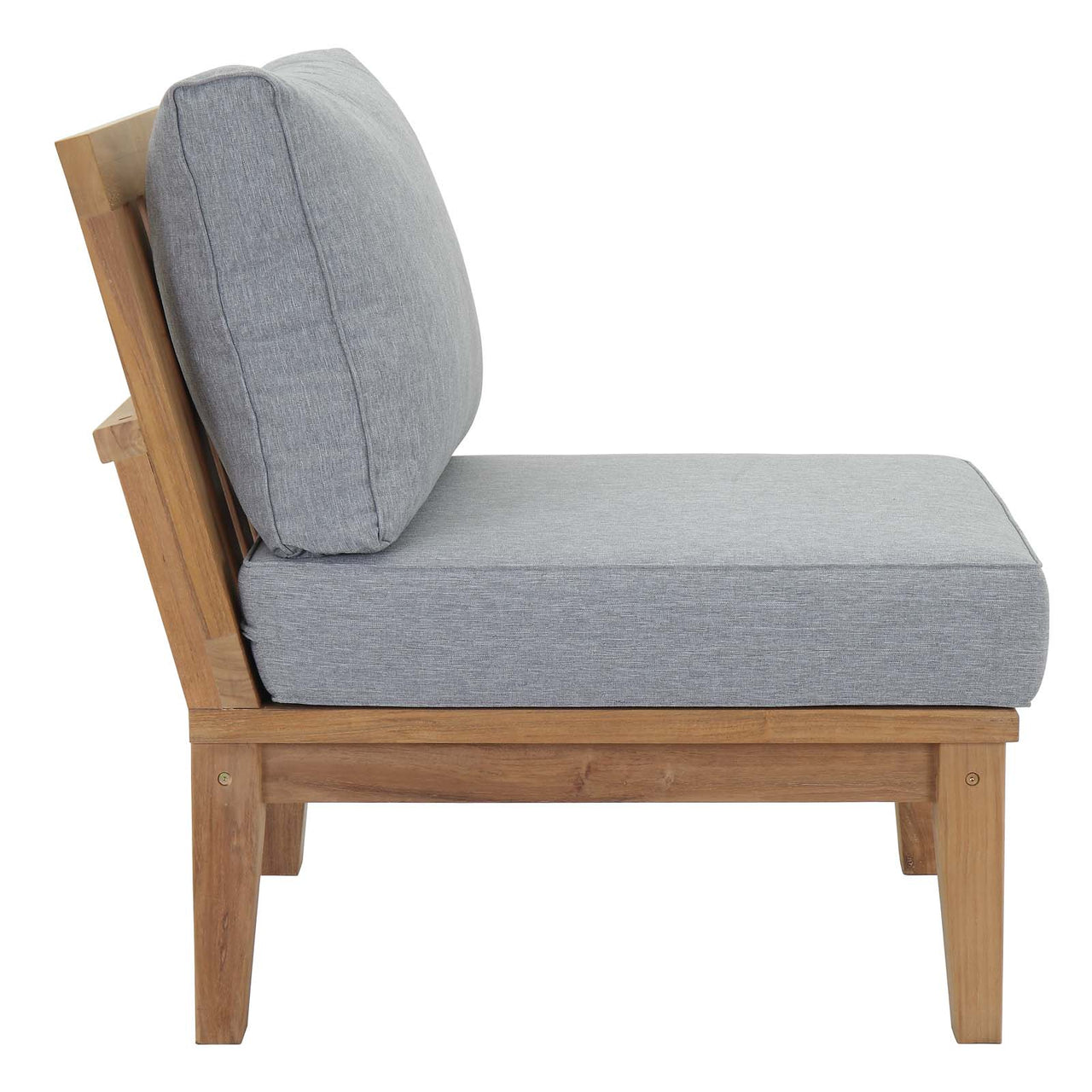 Marina 3 Piece Outdoor Patio Teak Set, Natural Wood & Gray