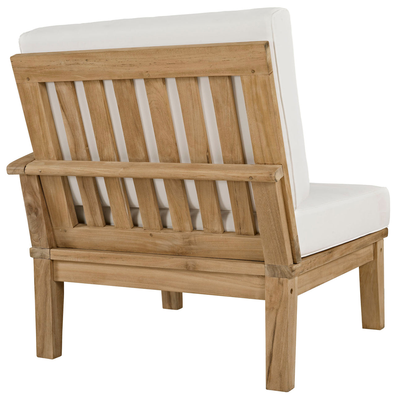 Marina 2 Piece Outdoor Patio Teak Set, Natural Wood & White