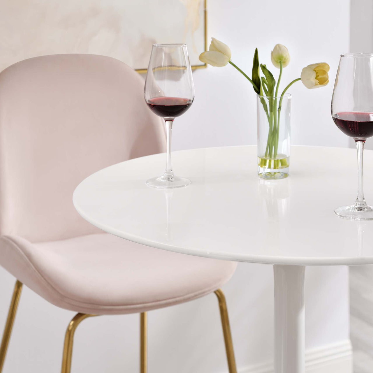 Ensemble Round Bar Table, White