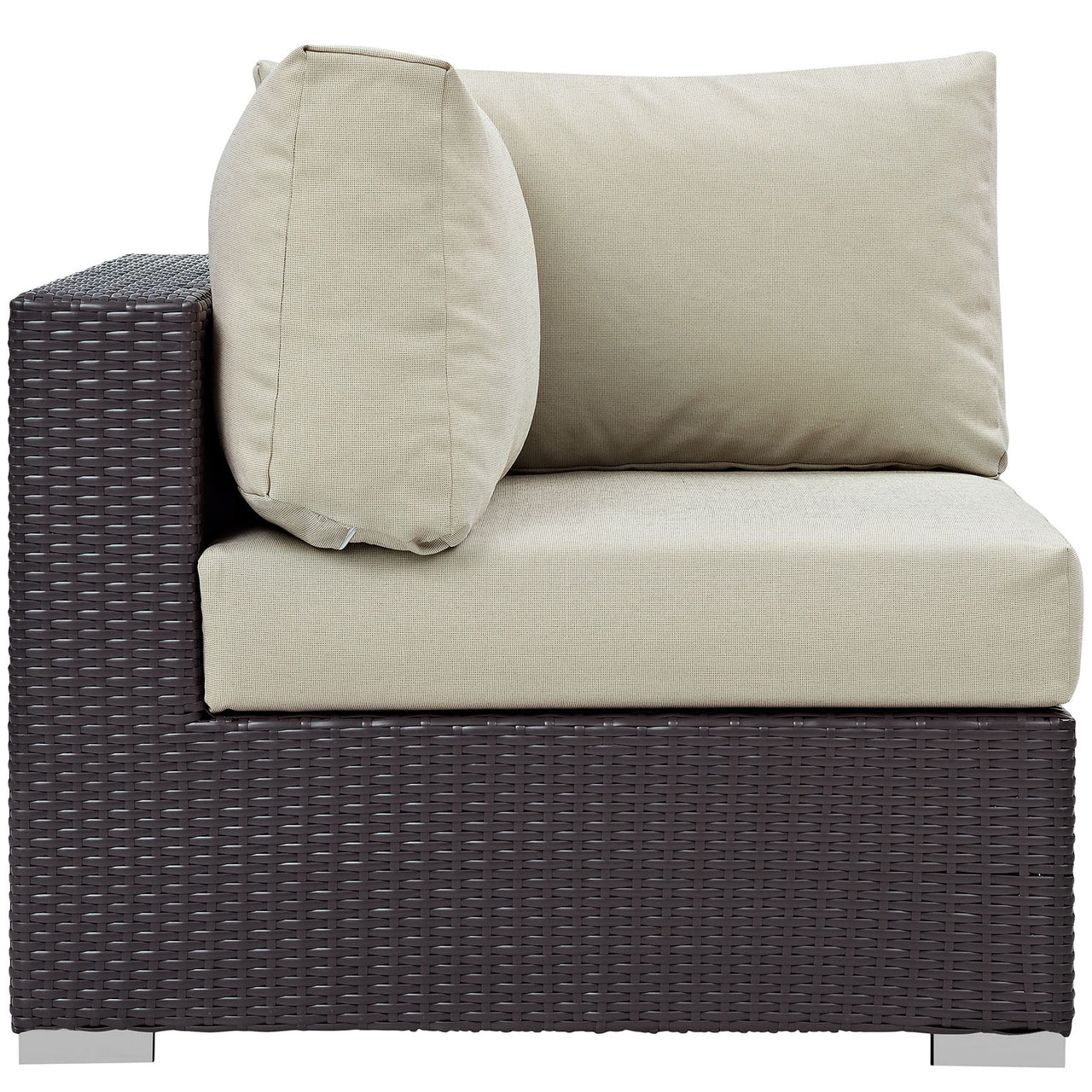 Gather 7 Piece Outdoor Patio Sectional Set, Espresso & Beige