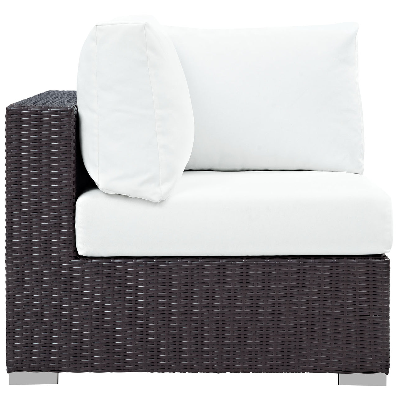 Convene 10 Piece Outdoor Patio Sectional Set, Espresso & White