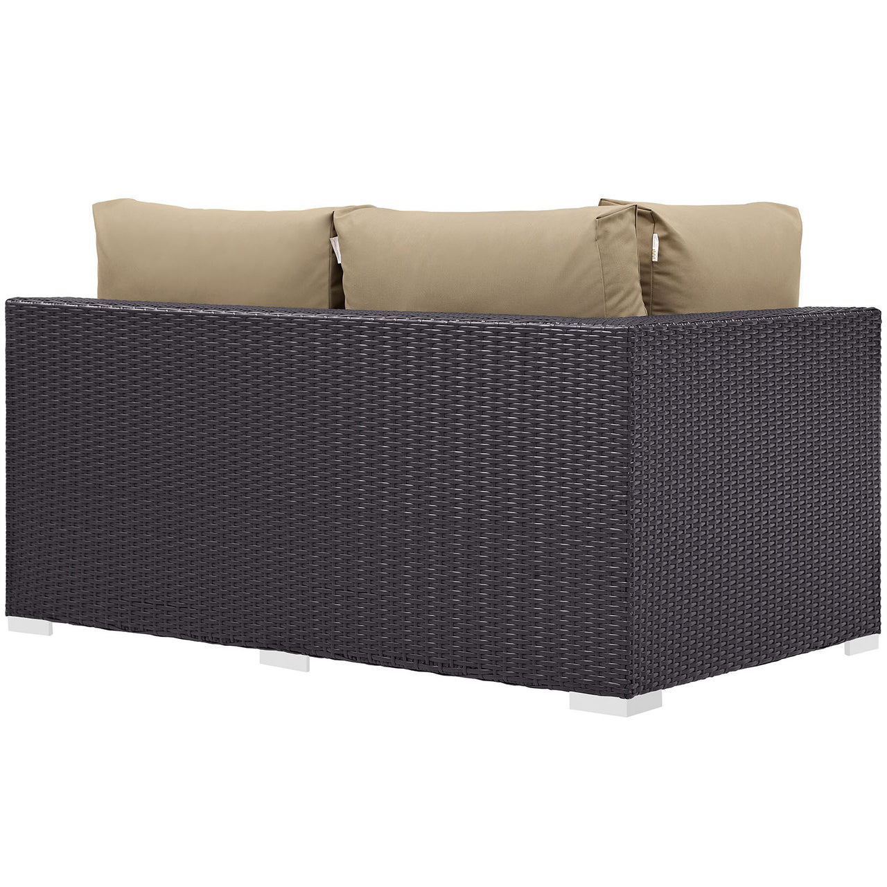 Convene Outdoor Patio Left-Arm Loveseat | Outdoor Modular Sectional Component, Espresso & Mocha