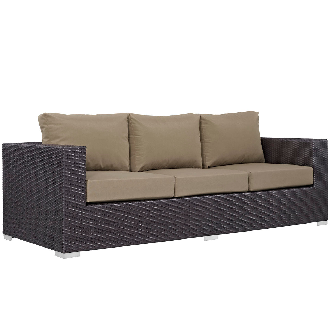 Convene Outdoor Patio Sofa, Espresso & Mocha