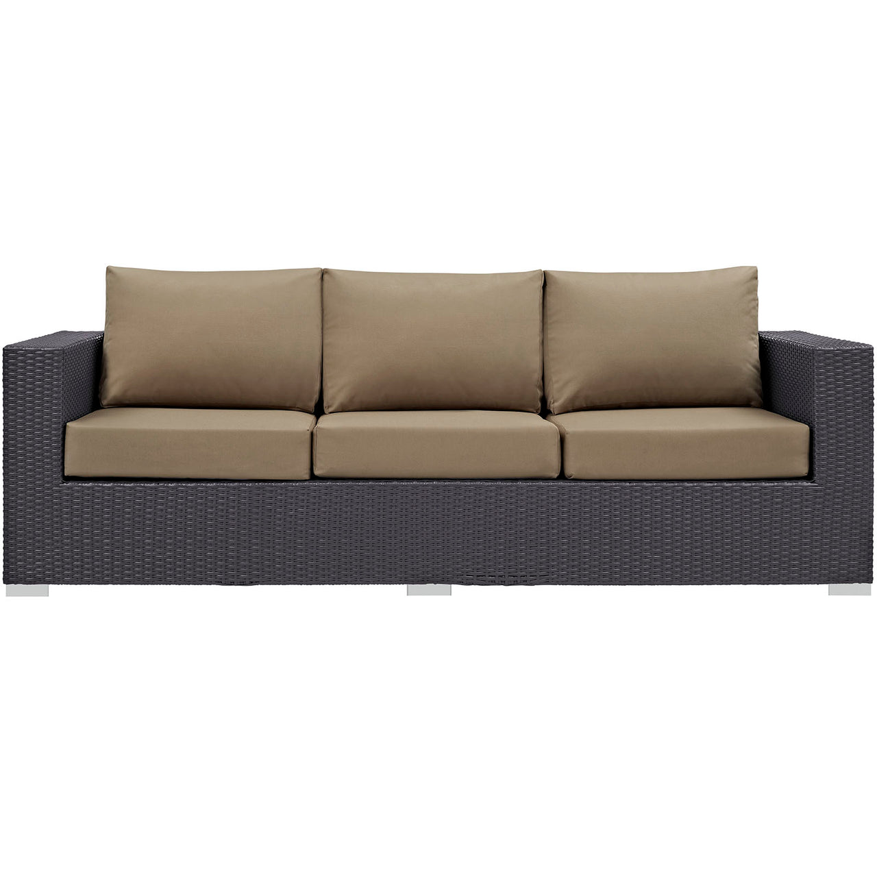Convene Outdoor Patio Sofa, Espresso & Mocha