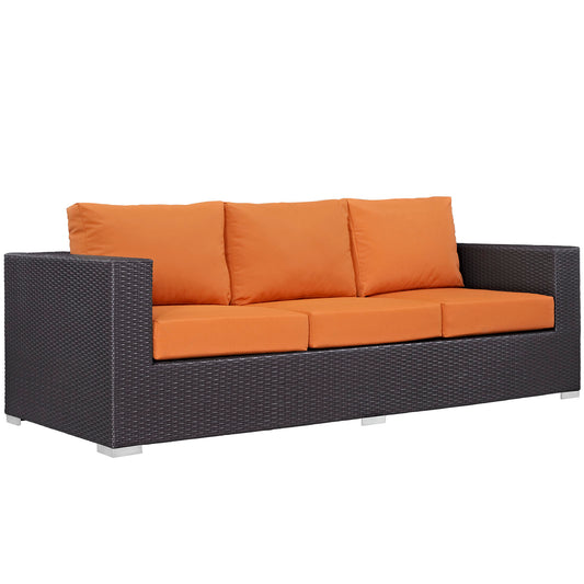 Conversation Alfresco Sofa, Espresso & Orange