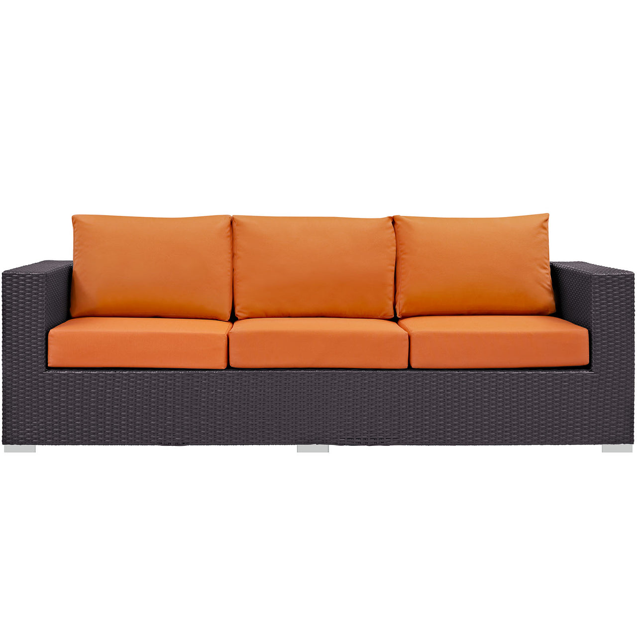 Conversation 3-Piece Alfresco Sectional, Espresso & Orange