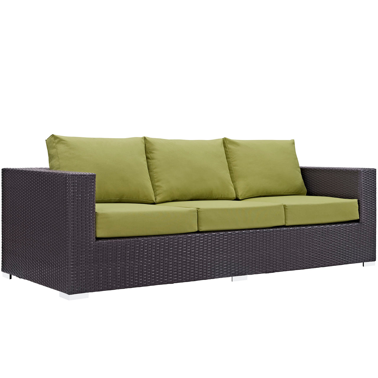 Convene Outdoor Patio Sofa, Espresso & Peridot