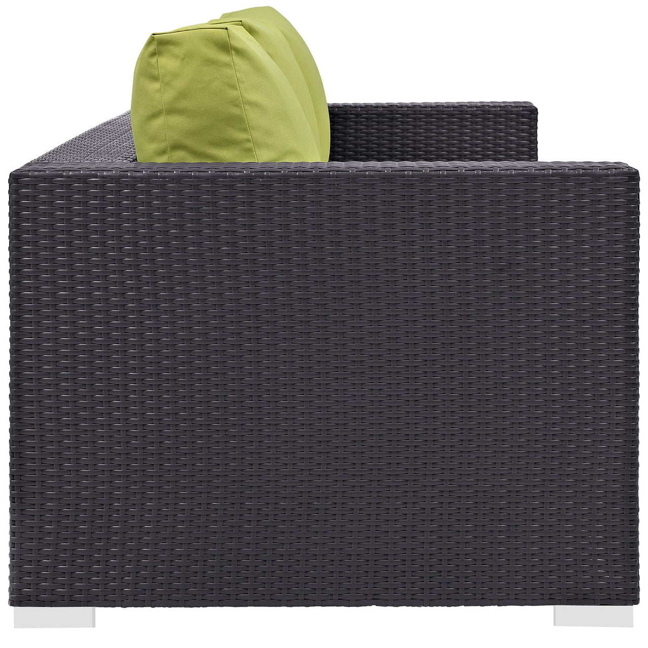 Convene Outdoor Patio Sofa, Espresso & Peridot