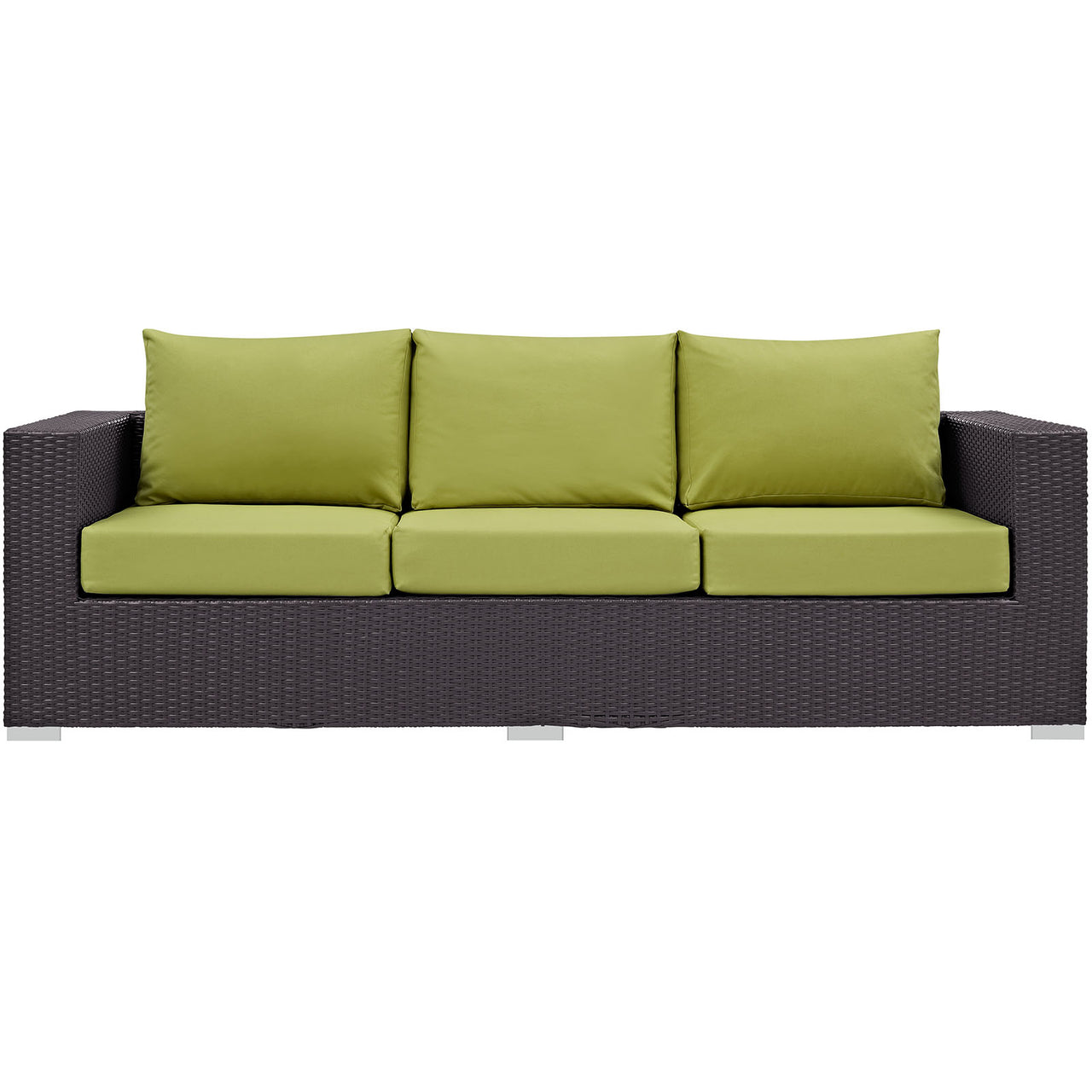 Convene Outdoor Patio Sofa, Espresso & Peridot