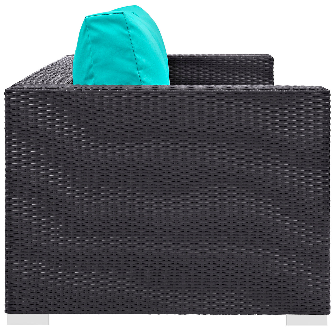 Convene Outdoor Patio Sofa, Espresso & Turquoise
