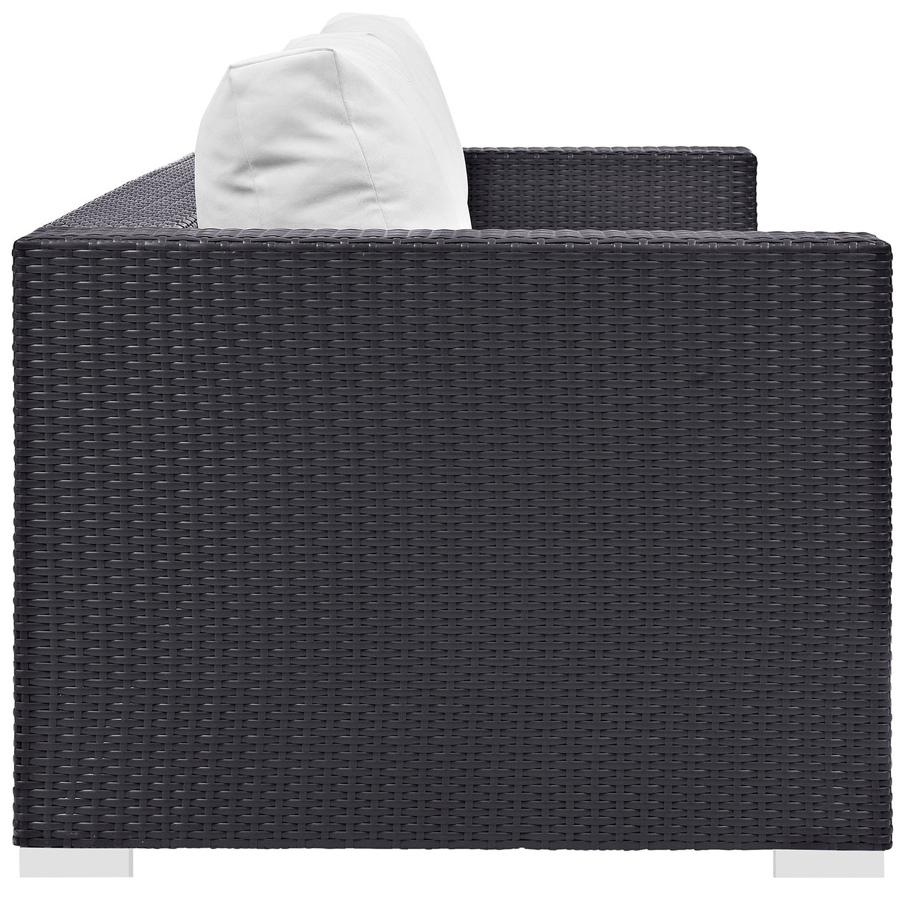Convene Outdoor Patio Sofa, Espresso & White