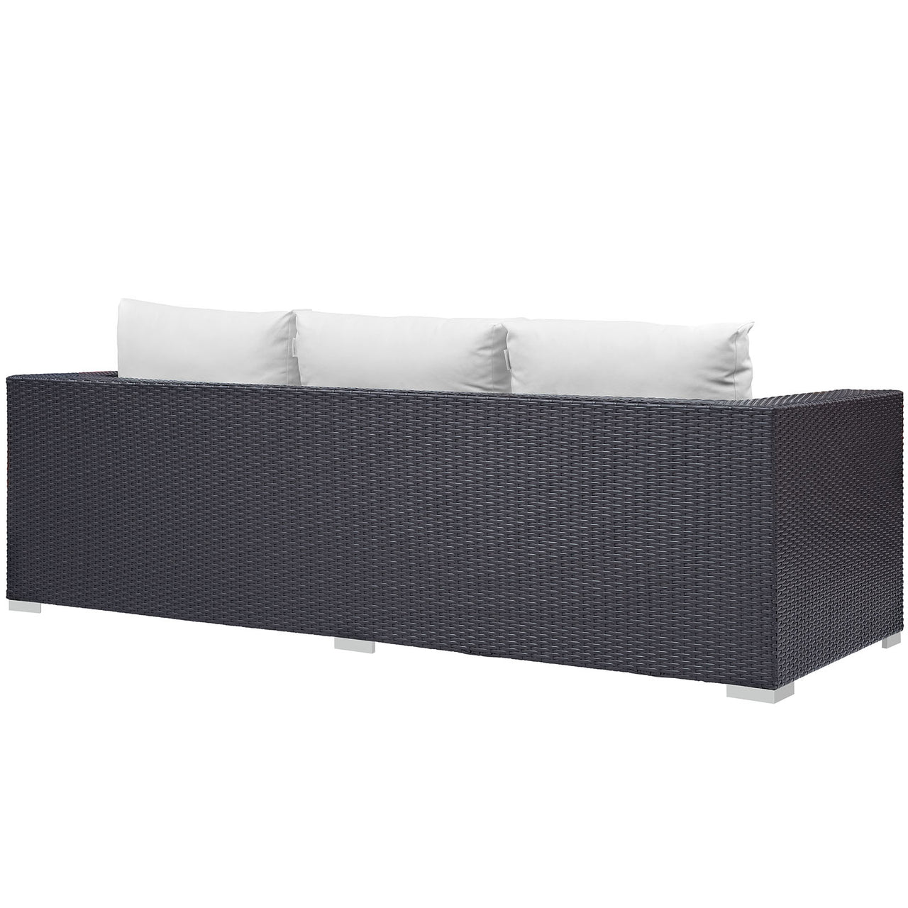 Convene Outdoor Patio Sofa, Espresso & White