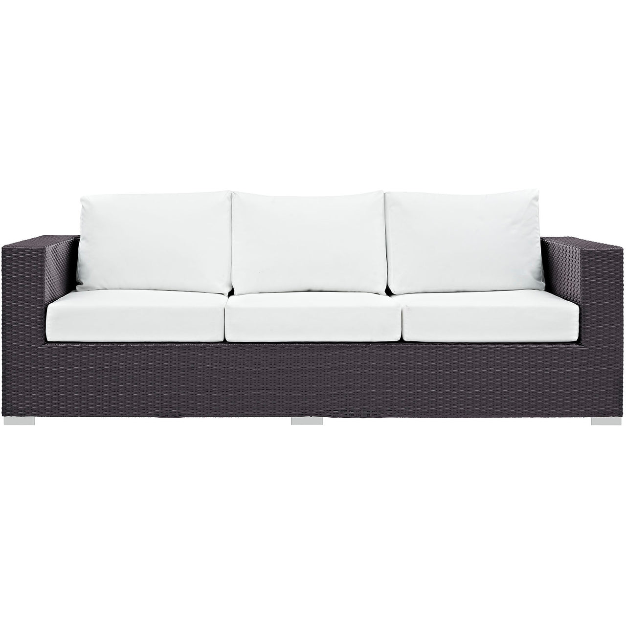 Convene Outdoor Patio Sofa, Espresso & White
