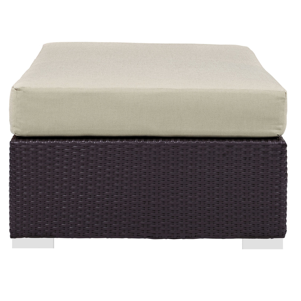 Conversation Alfresco Fabric Rectangle Ottoman, Espresso & Beige