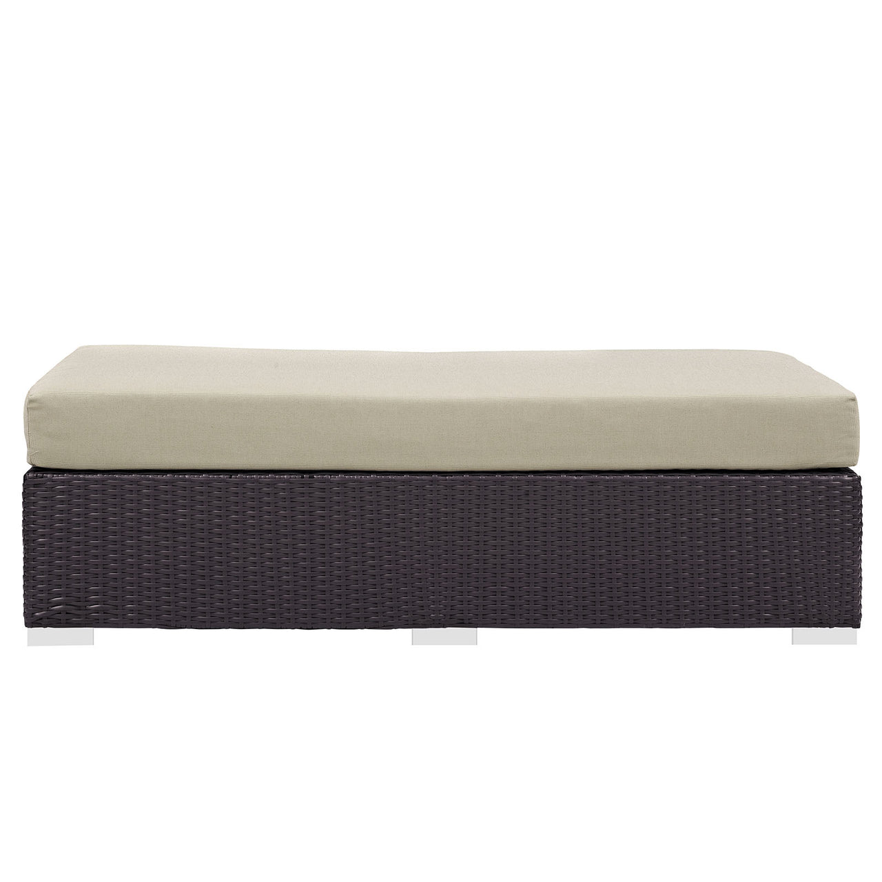 Conversation Alfresco Fabric Rectangle Ottoman, Espresso & Beige