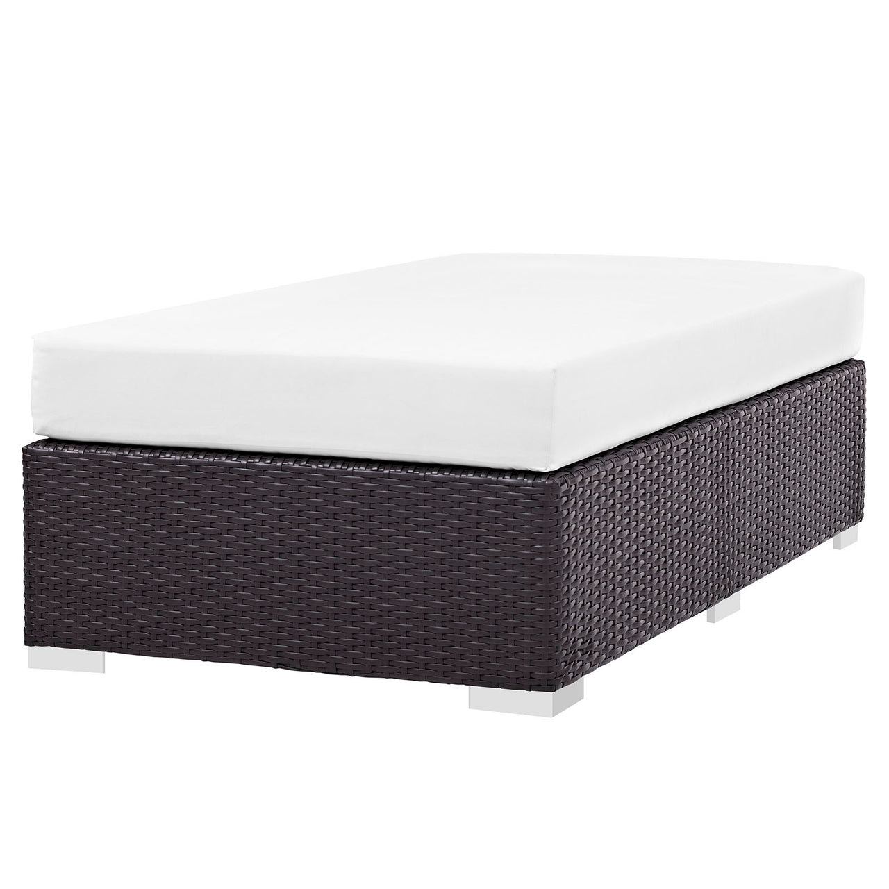 Conversation Alfresco Fabric Rectangle Ottoman, Espresso & White