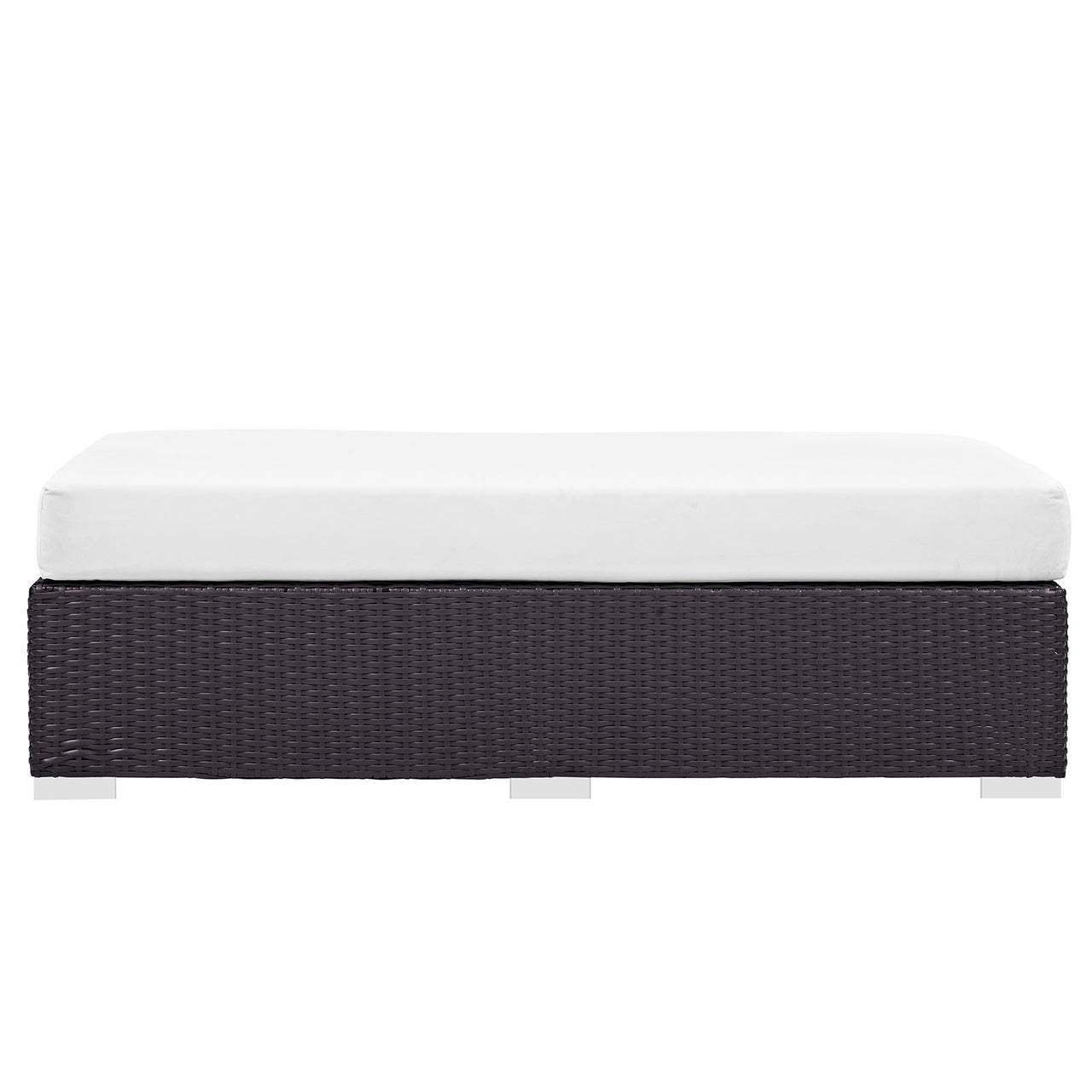 Conversation Alfresco Fabric Rectangle Ottoman, Espresso & White