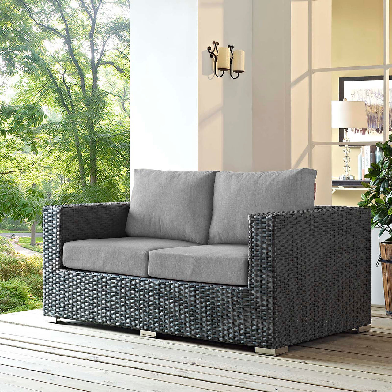 Soul Journey Alfresco Sunbrella® Loveseat, Canvas Gray