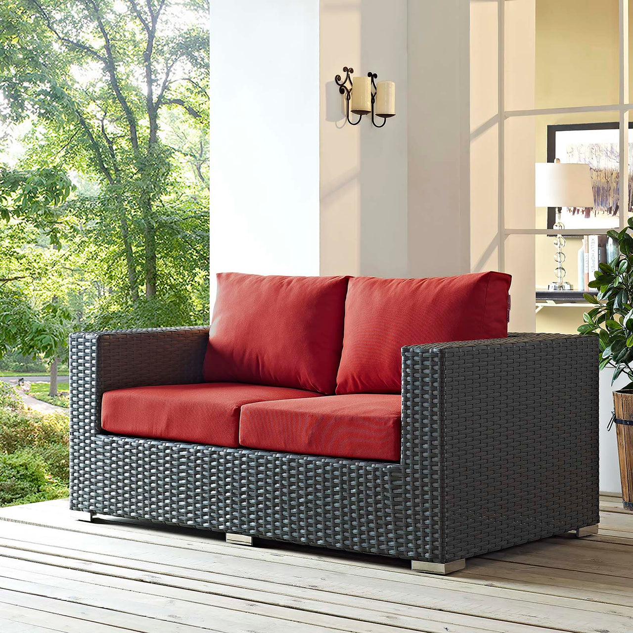 Soul Journey Alfresco Sunbrella® Loveseat, Canvas Red
