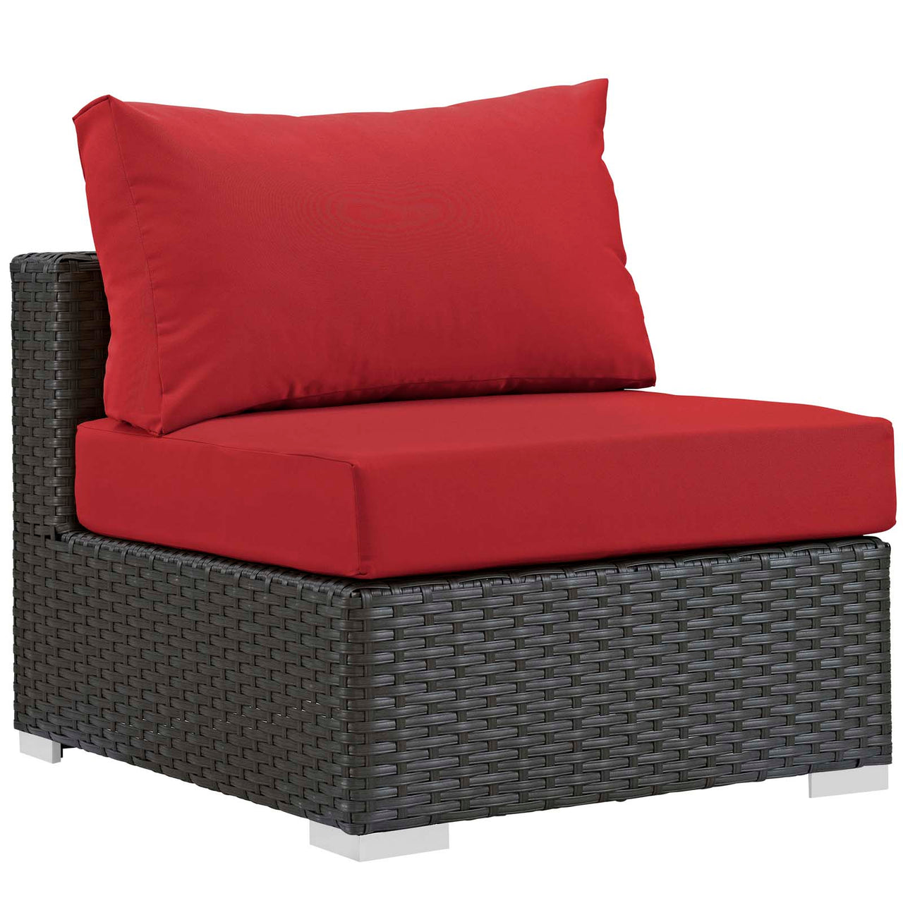 Sojourn Outdoor Patio Sunbrella® Armless Chair | Outdoor Modular Sectional Component, Canvas Red