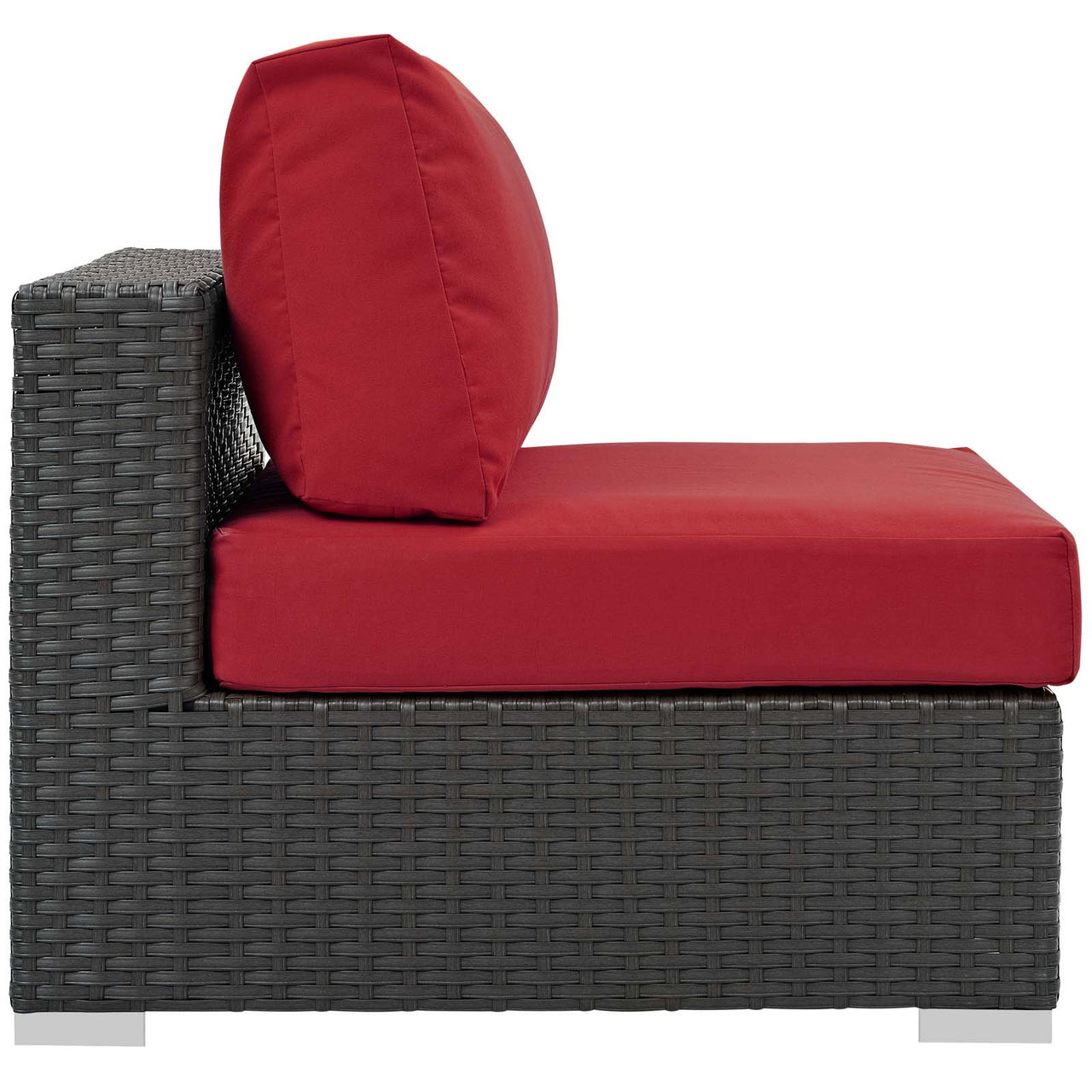 Sojourn Outdoor Patio Sunbrella® Armless Chair | Outdoor Modular Sectional Component, Canvas Red