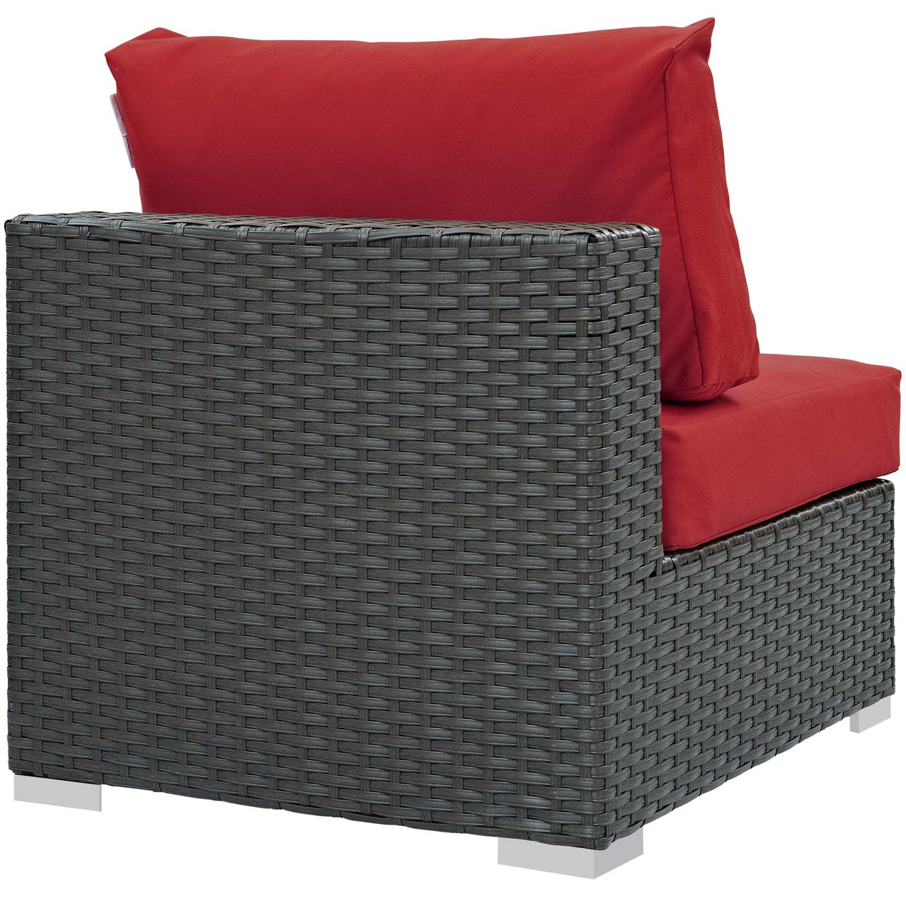 Sojourn Outdoor Patio Sunbrella® Armless Chair | Outdoor Modular Sectional Component, Canvas Red