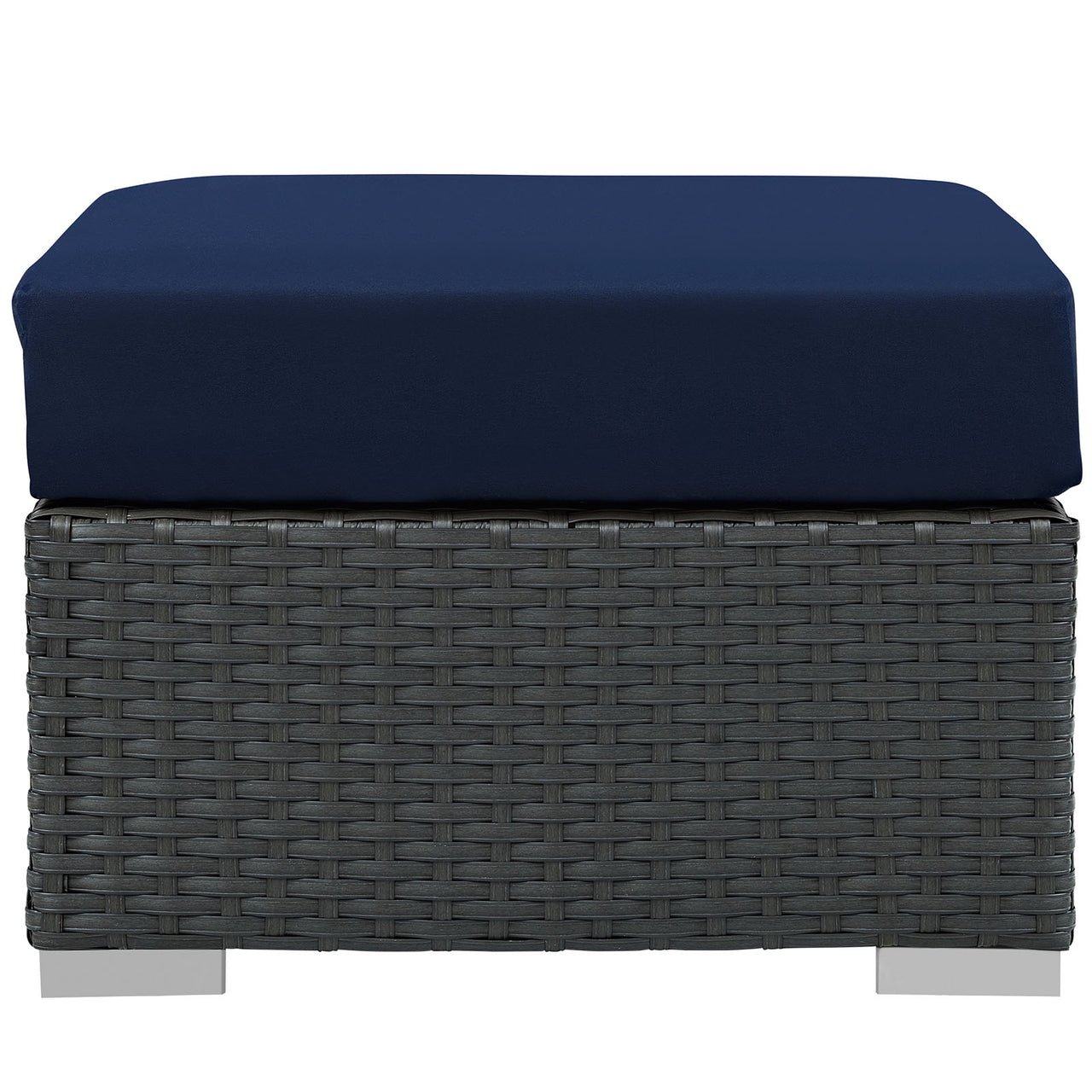 Soul Journey Alfresco Sunbrella® Ottoman | Outdoor Modular Sectional Component, Canvas Navy