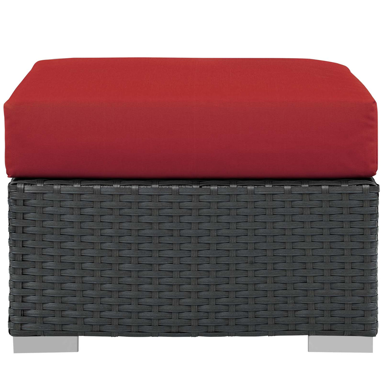 Soul Journey Alfresco Sunbrella® Ottoman | Outdoor Modular Sectional Component, Canvas Red