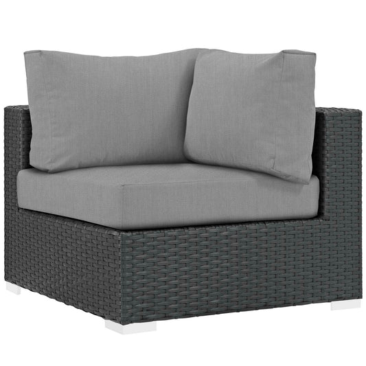 Soul Journey Alfresco Sunbrella® Corner Chair | Outdoor Modular Sectional Component, Canvas Gray