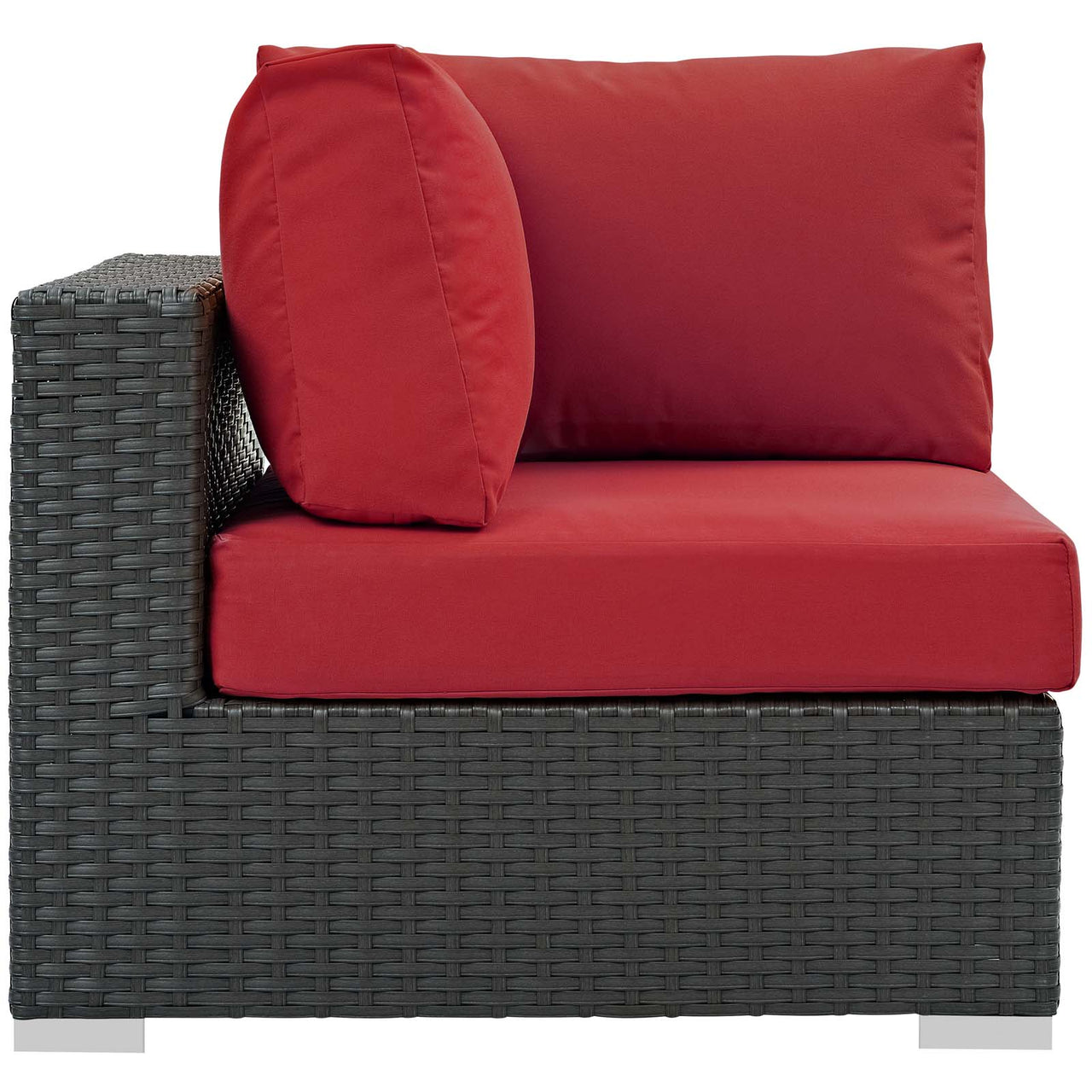 Sojourn Outdoor Patio Sunbrella® Corner Chair | Outdoor Modular Sectional Component, Canvas Red