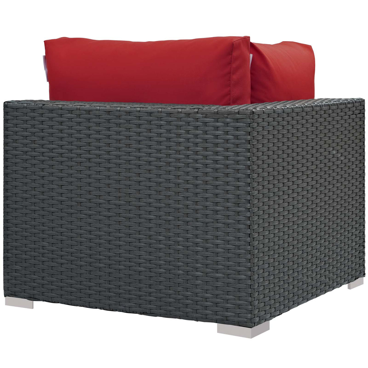 Sojourn Outdoor Patio Sunbrella® Corner Chair | Outdoor Modular Sectional Component, Canvas Red
