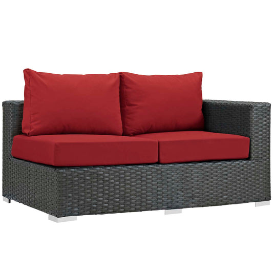 Soul Journey Alfresco Sunbrella® Right-Arm Loveseat | Outdoor Modular Sectional Component, Canvas Red