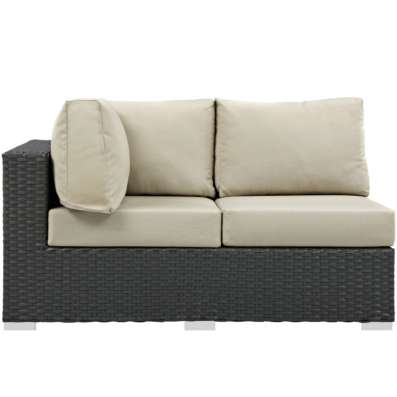 Soul Journey Alfresco Sunbrella® Left-Arm Loveseat | Outdoor Modular Sectional Component, Canvas Antique Beige