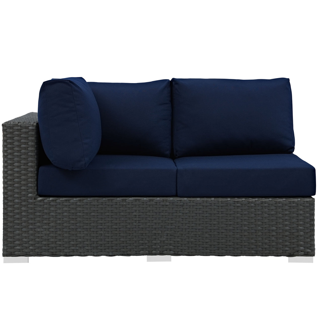 Sojourn Outdoor Patio Sunbrella® Left-Arm Loveseat | Outdoor Modular Sectional Component, Canvas Navy