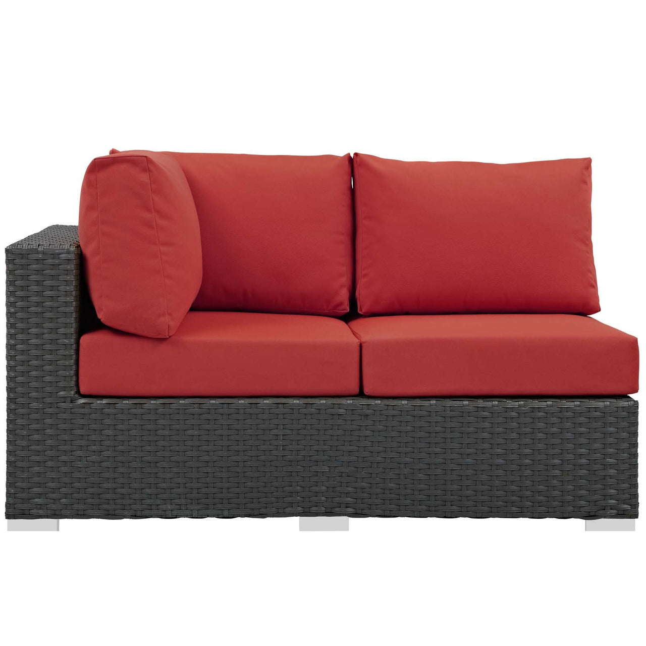 Soul Journey Alfresco Sunbrella® Left-Arm Loveseat | Outdoor Modular Sectional Component, Canvas Red