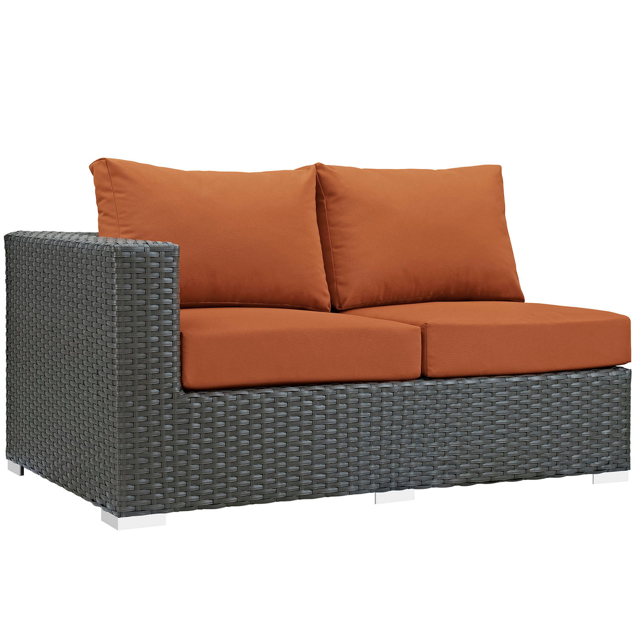 Sojourn Outdoor Patio Sunbrella® Left-Arm Loveseat | Outdoor Modular Sectional Component, Canvas Tuscan