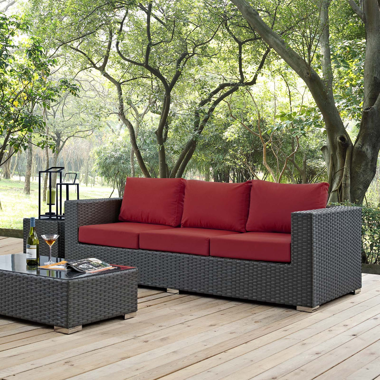 Soul Journey Alfresco Sunbrella® Sofa, Canvas Red