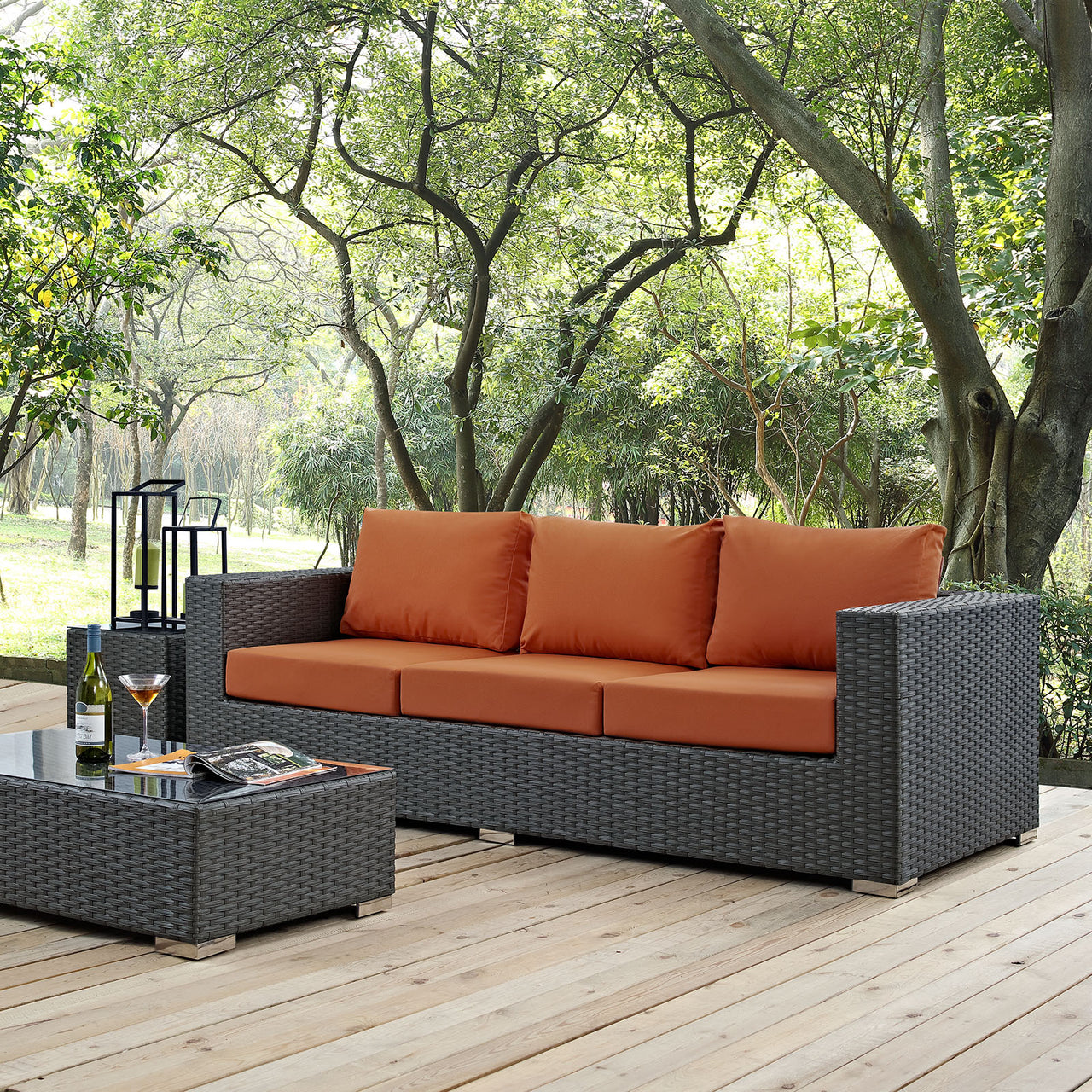 Sojourn Outdoor Patio Sunbrella® Sofa, Canvas Tuscan